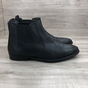 Franco Fortini Ankle Boots Mens 9 Black Leather Slip On Chelsea